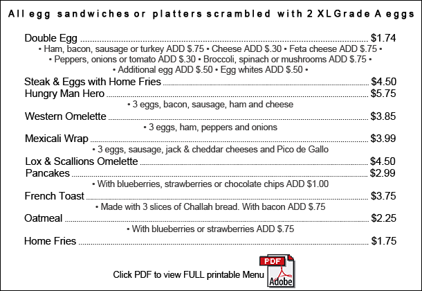 Bagelman Full Menu